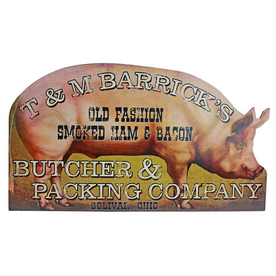 Ham & Bacon Retro Advertising Pig Sign