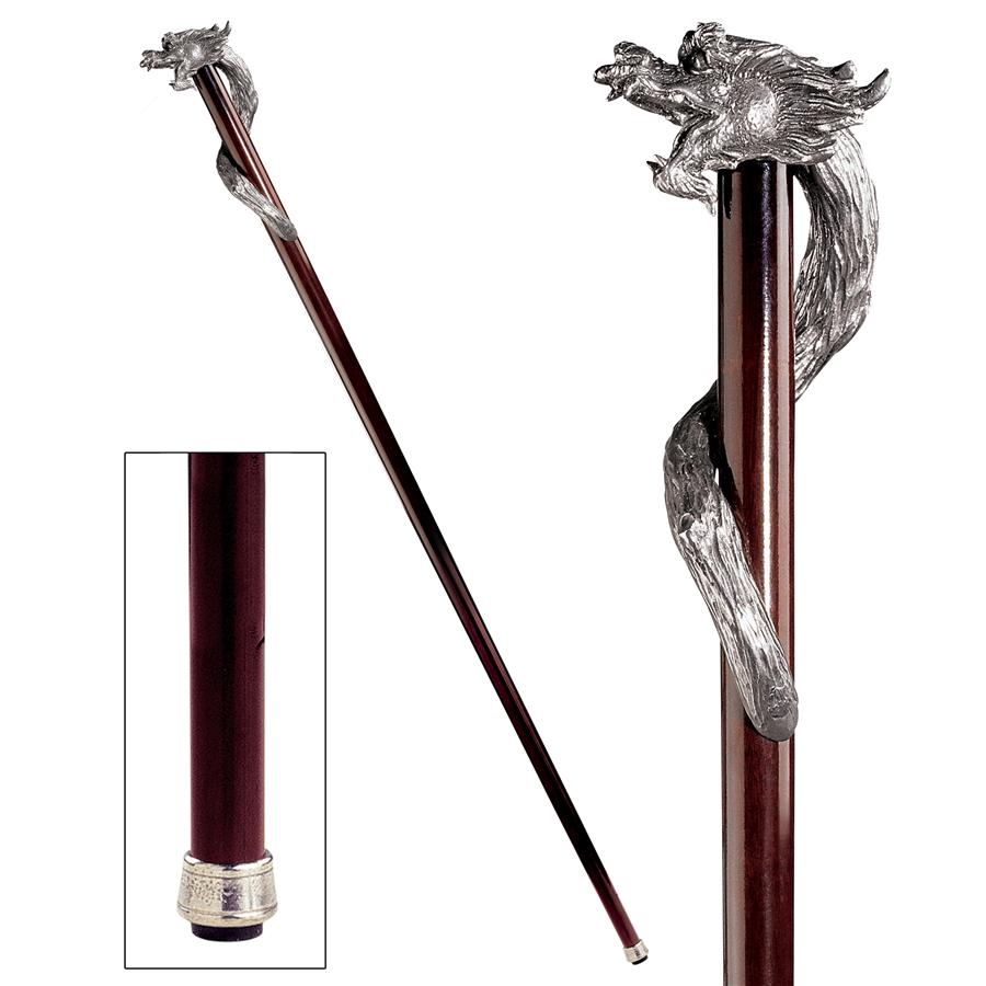 The Padrone Collection: Staff of St. George Pewter Walking Stick