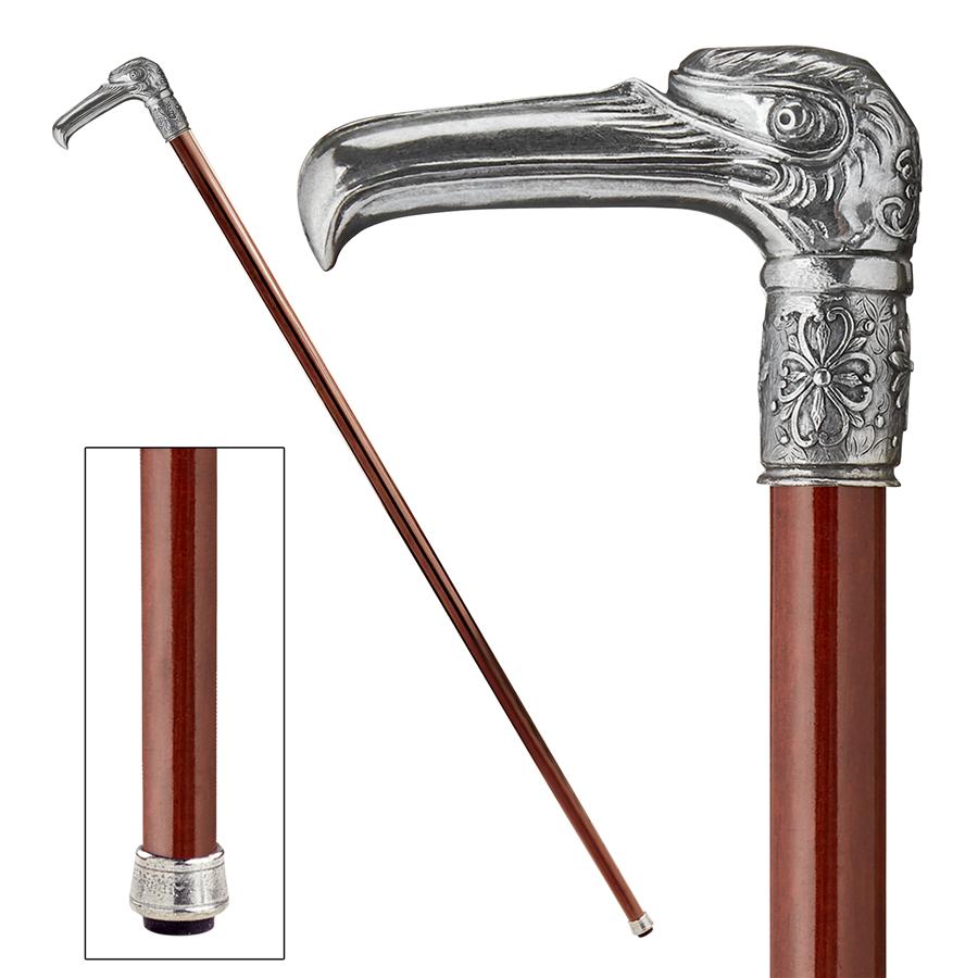 The Padrone Collection: Art Deco Nast Eagle Pewter Walking Stick