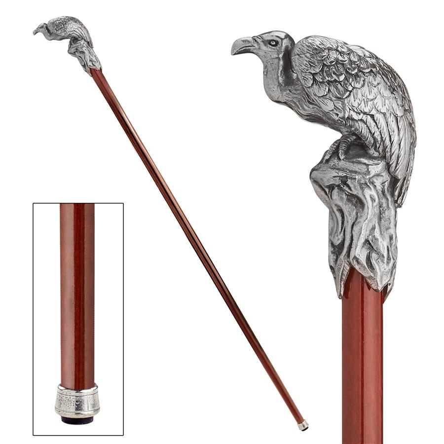 The Padrone Collection: Vulture Pewter Walking Stick