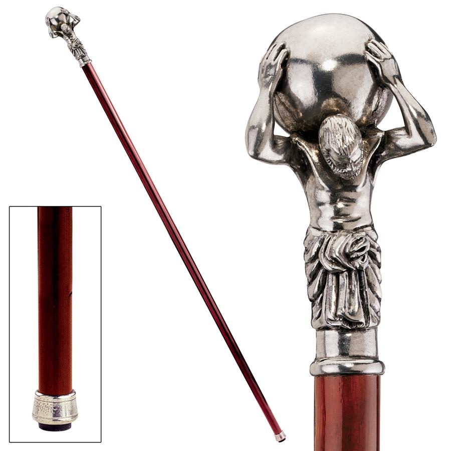 The Padrone Collection: Atlas Pewter Walking Stick