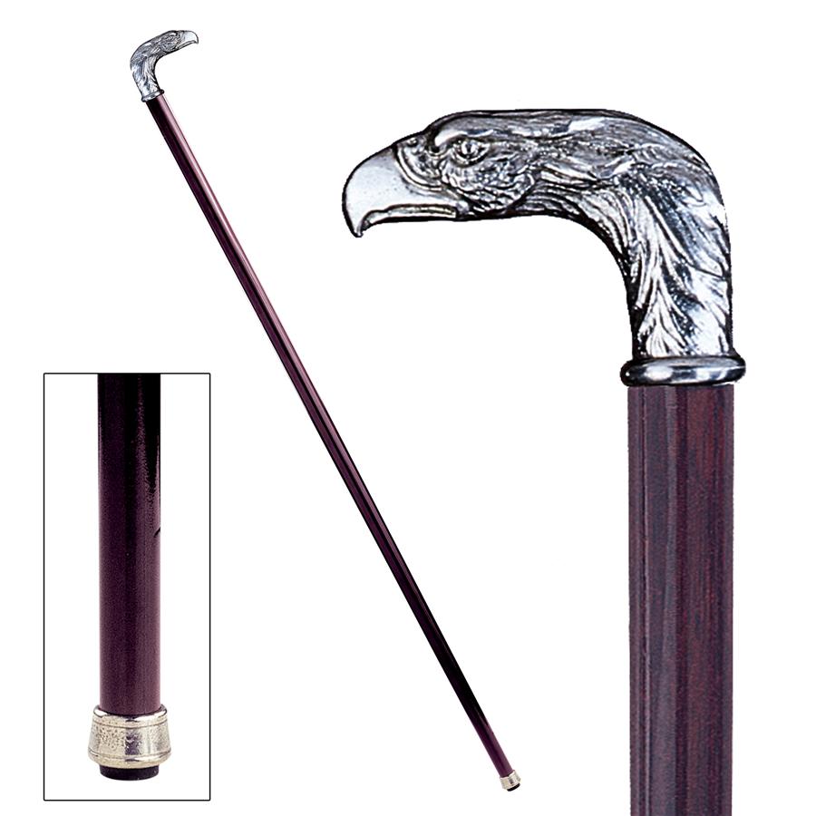 The Padrone Collection: Eagle Pewter Walking Stick