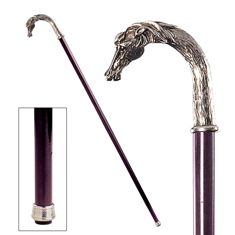 The Padrone Collection: Equestrian Stallion Pewter Walking Stick