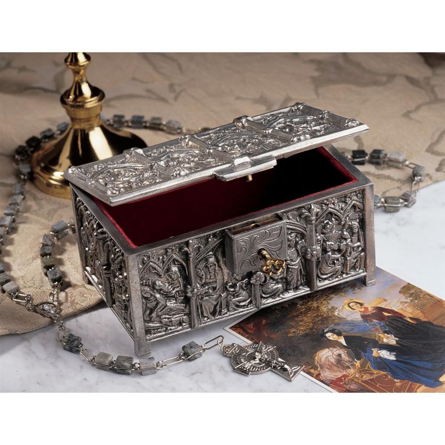 Cotswold Cathedral Locking Pewter Jewel Box