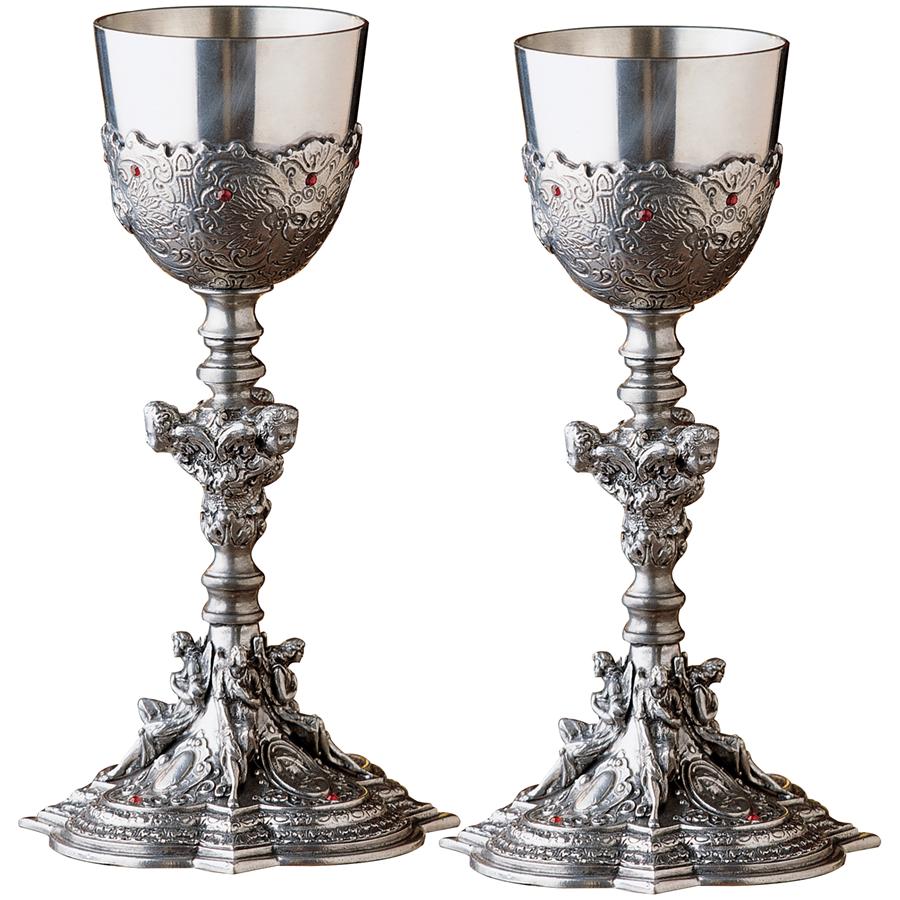 The Florentine Santa Croce Pewter Chalice: Set of Two