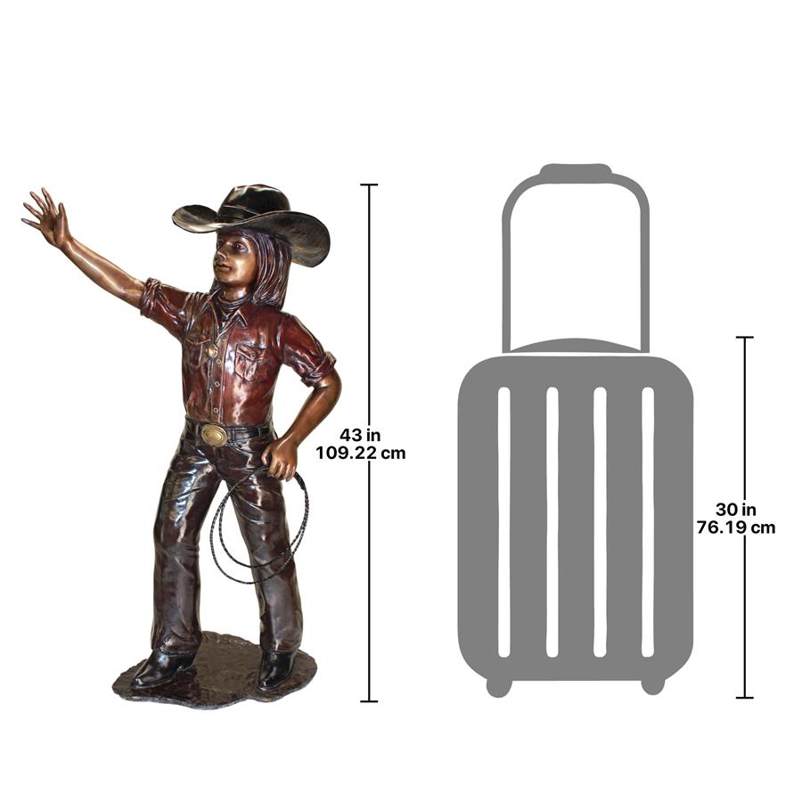 Rodeo Dreams: Cowgirl Cast Bronze Garden Statue