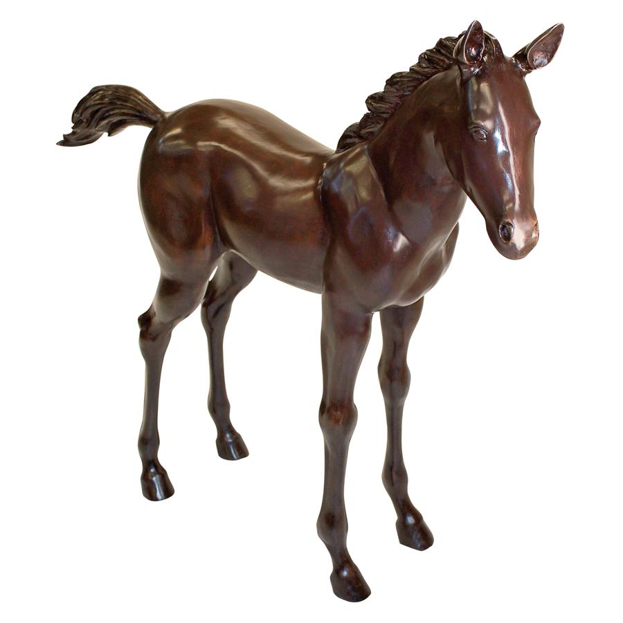 Standing Horse Foal Cast Bronze Garden Statue