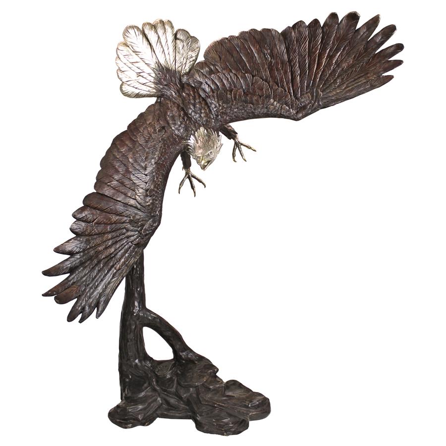 Final Approach Monumental Eagle Cast Bronze Garden Statue