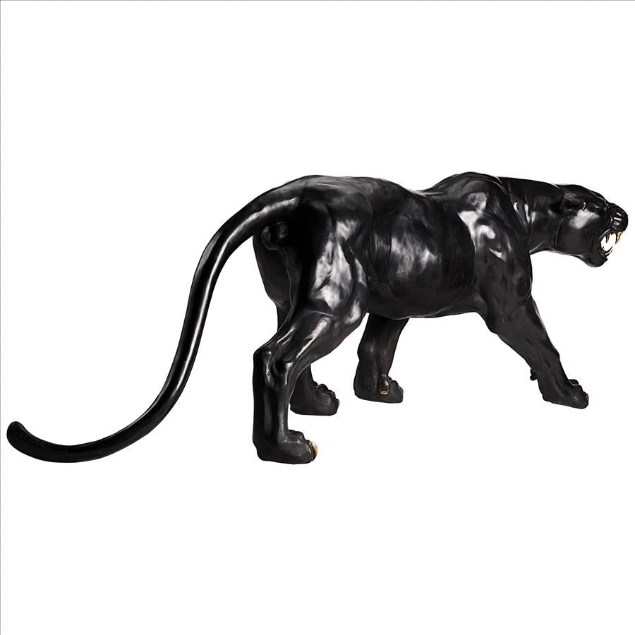 Panther Predator Black Jaguar Cast Bronze Garden Statue