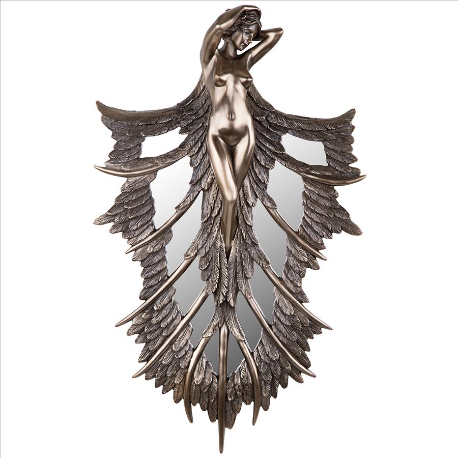 Angelic Wings of Nature Mirrored Wall Sculpture