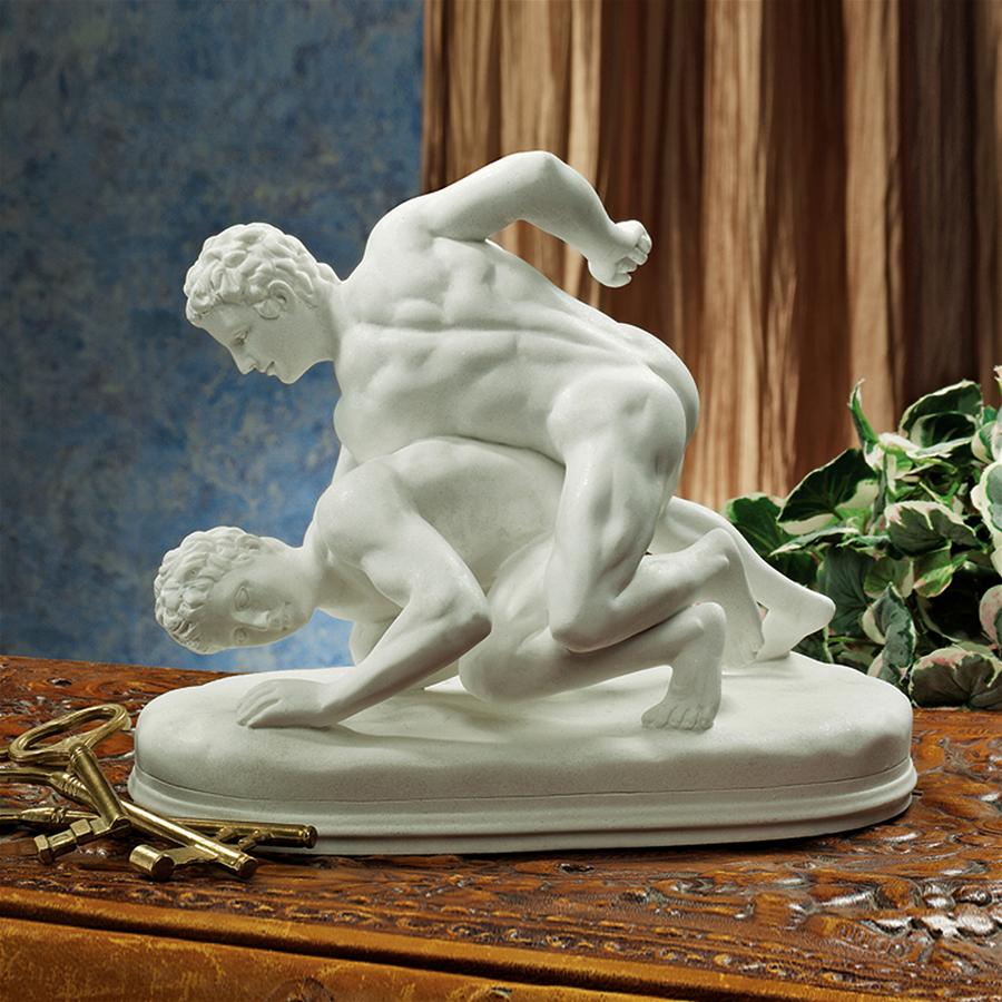 Hellenistic Greek Wrestlers Bonded Marble Statue