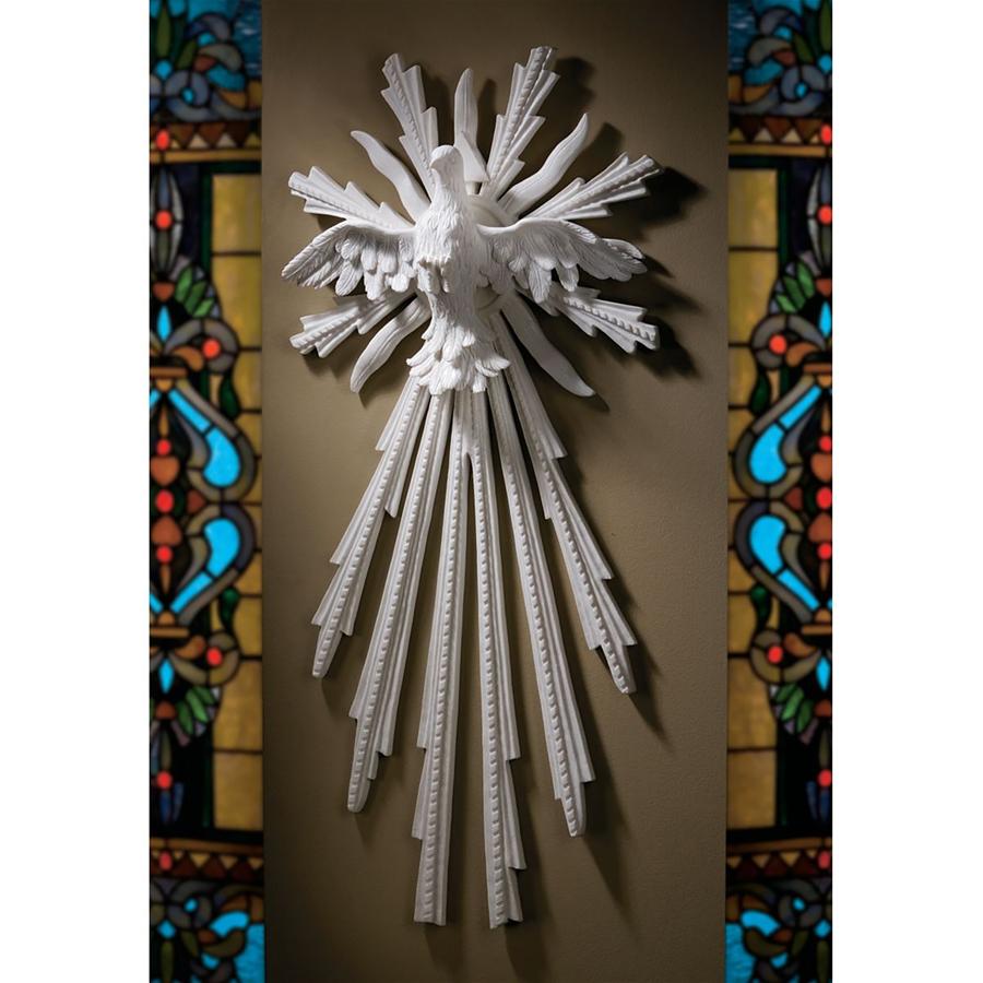 Holy Spirit Dove of Peace Bonded Marble Resin Wall Sculpture: Large