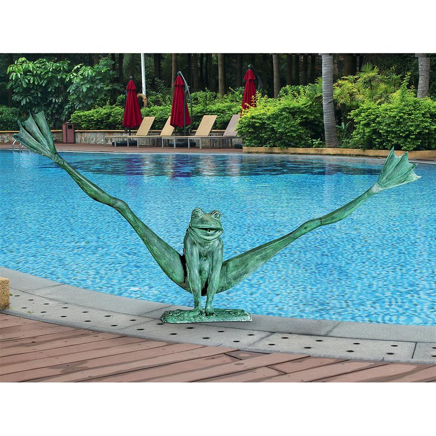 Crazy Legs, Leap Frog Bronze Garden Statue: Giant