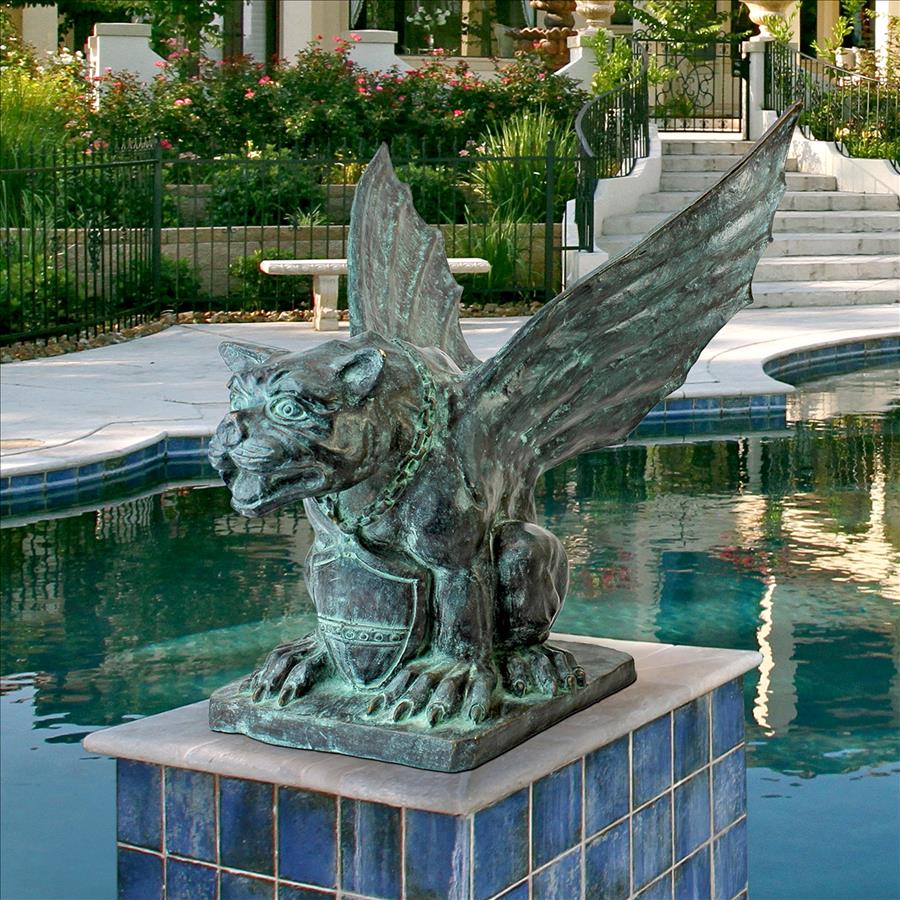Winged Gargoyle of Naples Bronze Garden Statue