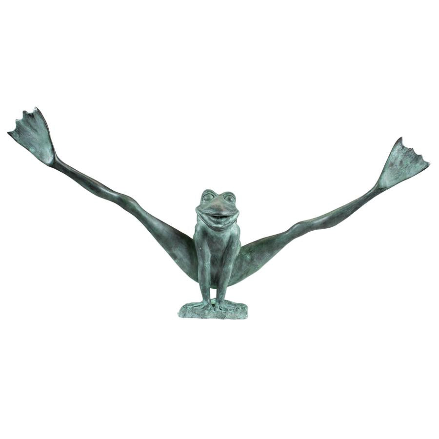 Crazy Legs, Leap Frog Bronze Garden Statue: Large