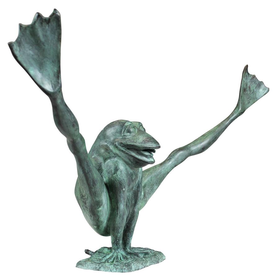 Crazy Legs, Leap Frog Bronze Garden Statue: Large