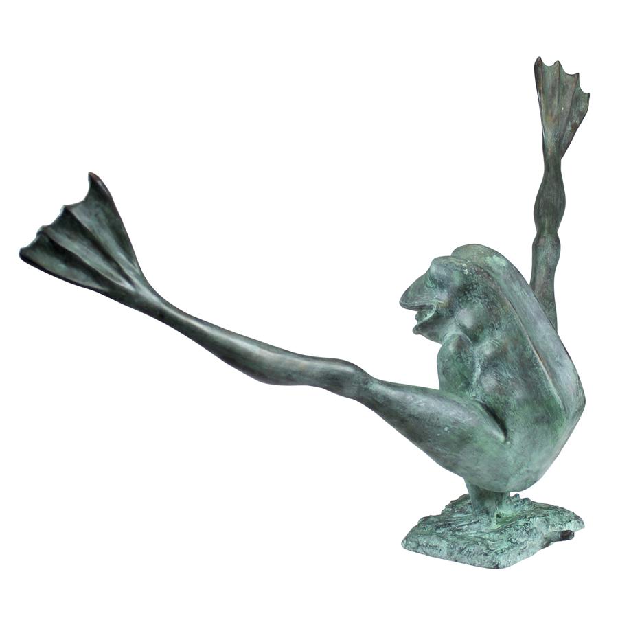 Crazy Legs, Leap Frog Bronze Garden Statue: Large