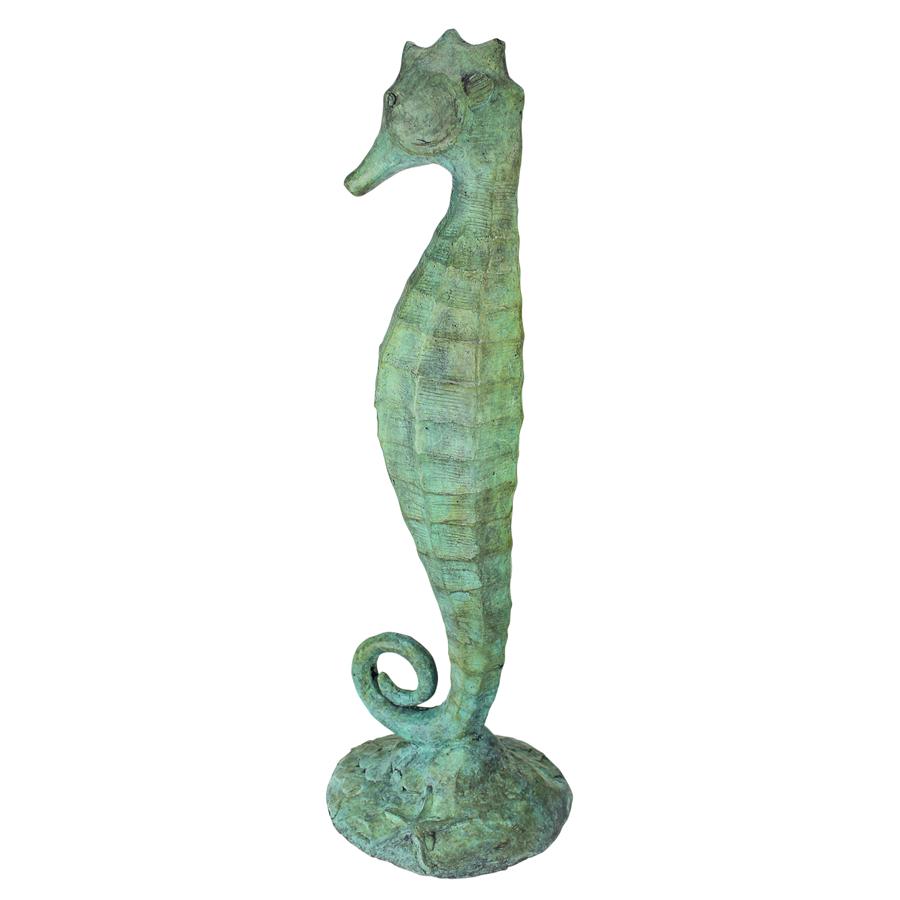 Seahorse Cast Bronze Garden Statue