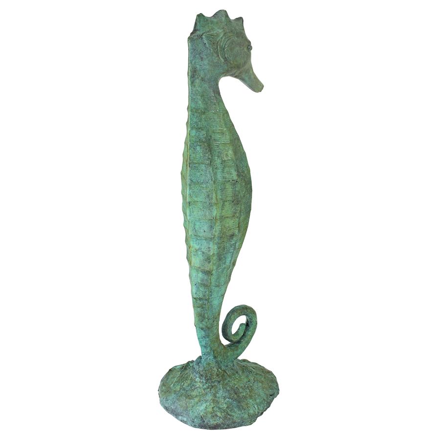 Seahorse Cast Bronze Garden Statue