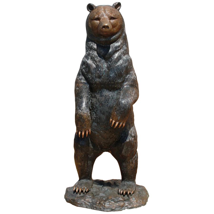 Standing Black Bear Cast Bronze Garden Statue