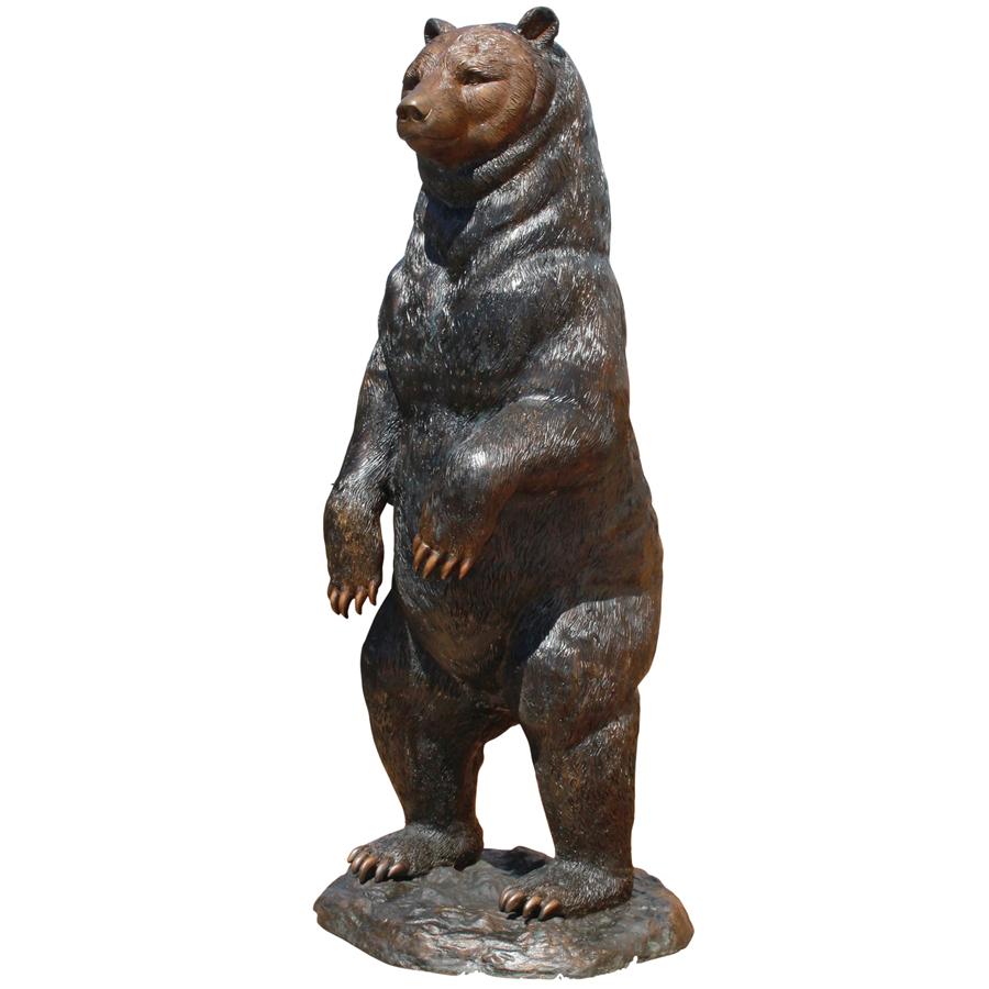 Standing Black Bear Cast Bronze Garden Statue