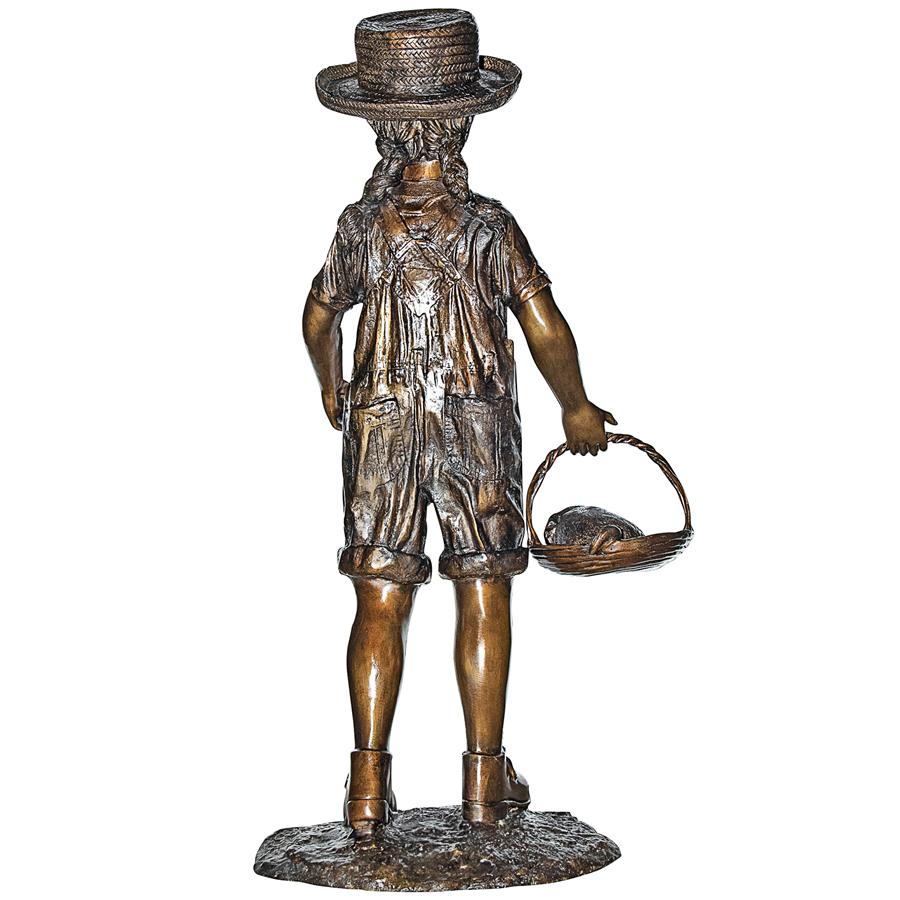 Hatti With Her Puppy, Girl With Dog Cast Bronze Garden Statue