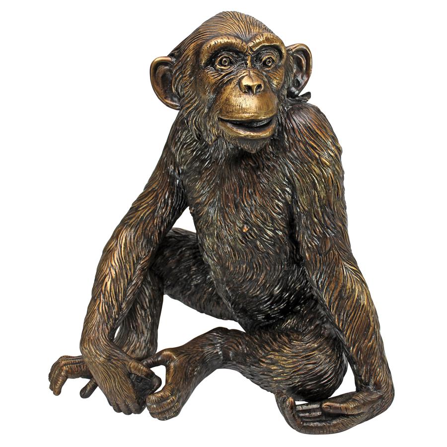 Chatty Chimpanzee Cast Bronze Garden Statue