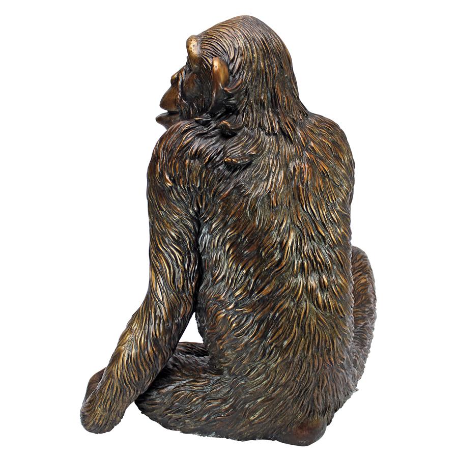 Chatty Chimpanzee Cast Bronze Garden Statue