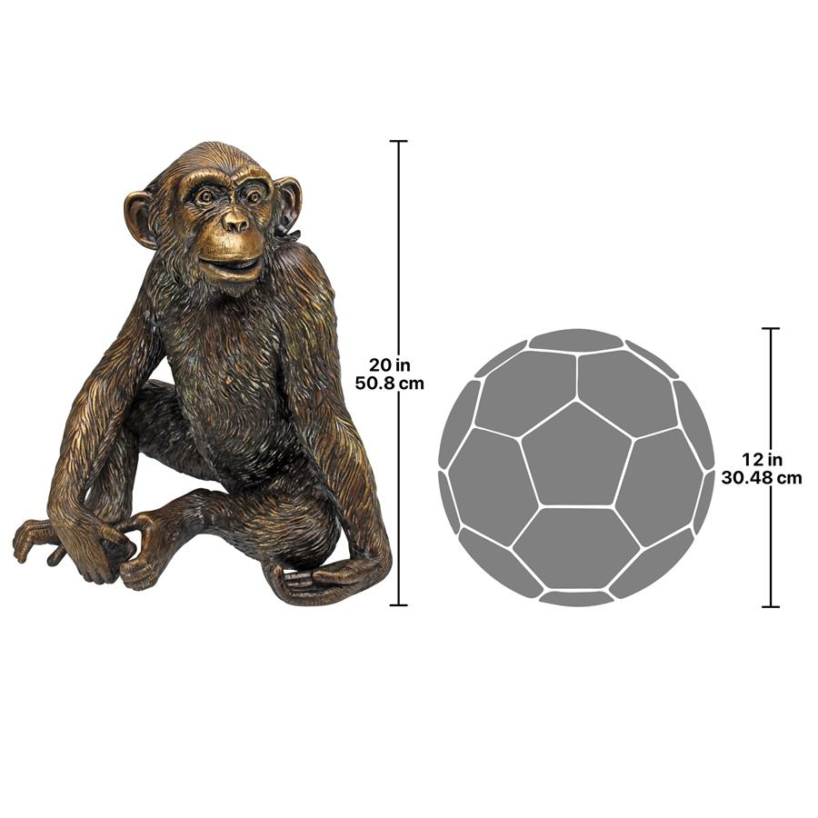 Chatty Chimpanzee Cast Bronze Garden Statue