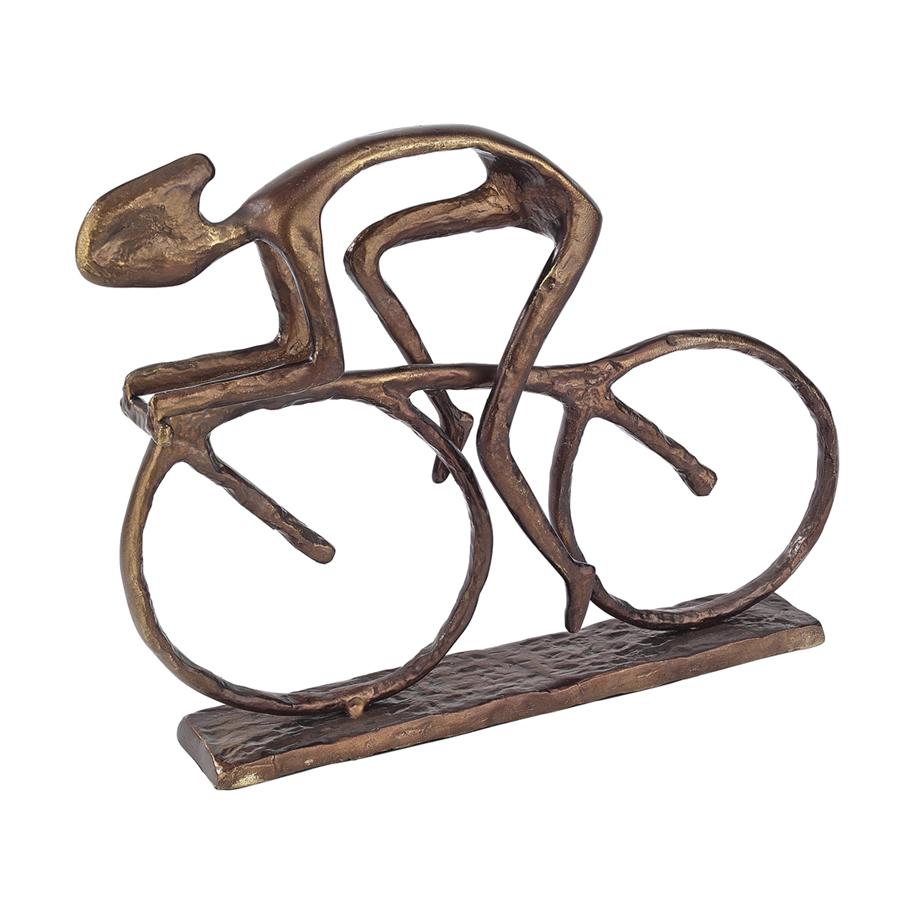 The Champion Cyclist Cast Metal Bike Racer Statue