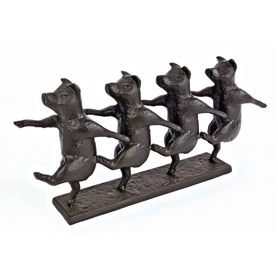 Dancing Pig Chorus Line Cast Iron Statue