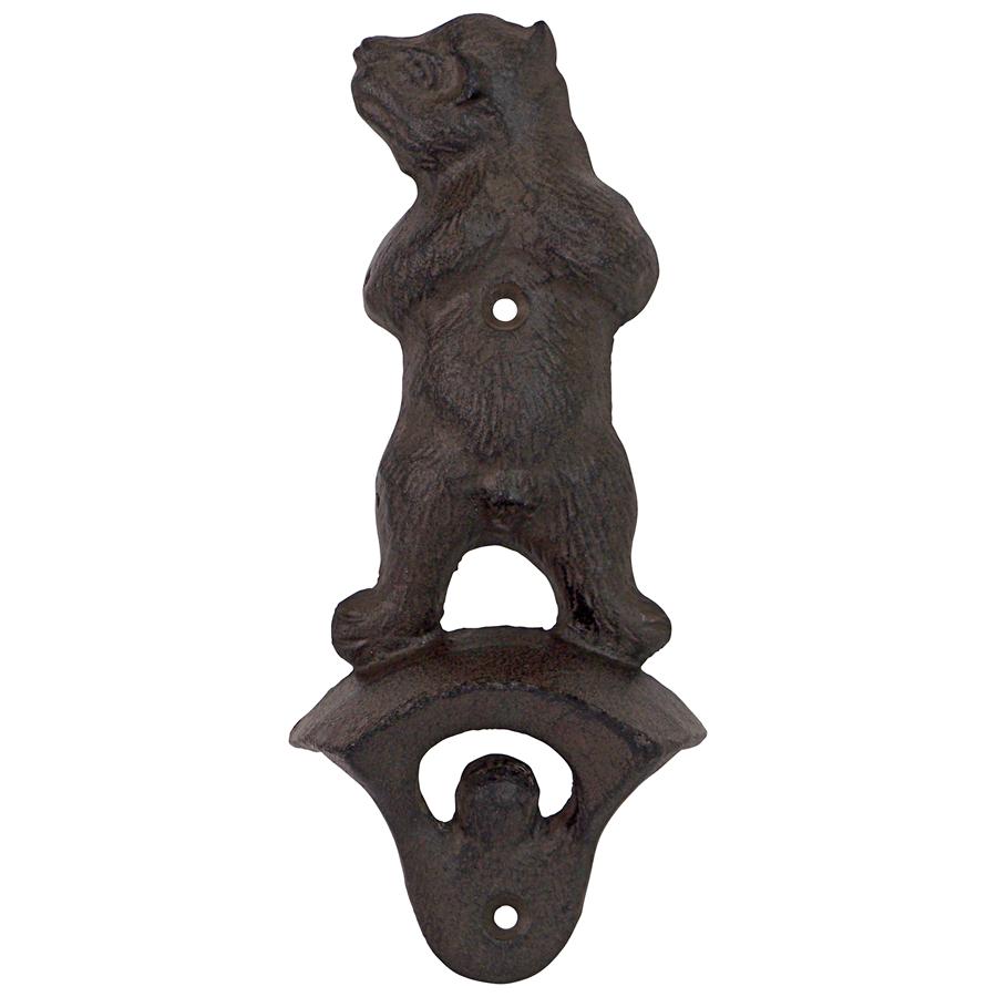 Growling Grizzly Forest Bear Cast Iron Wall Mount Bottle Opener