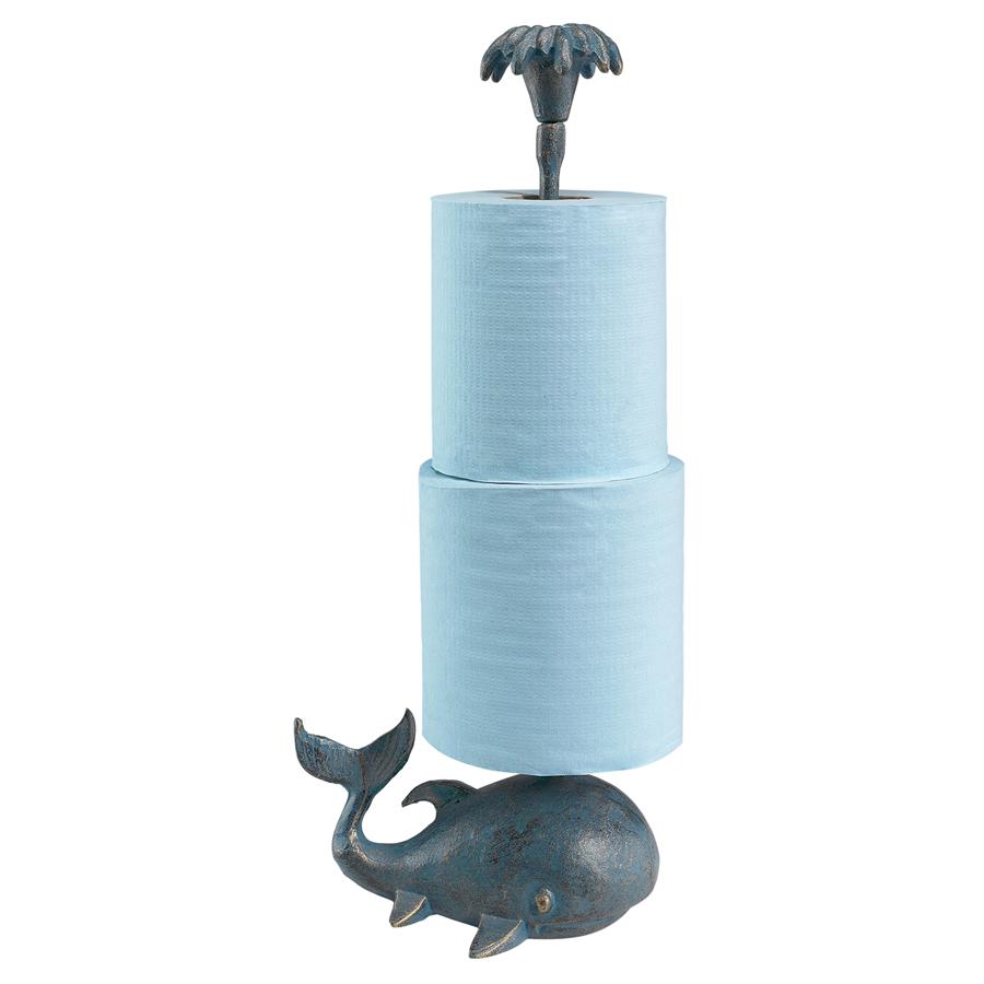 Whale of a Tale Sculptural Iron Paper Towel Holder