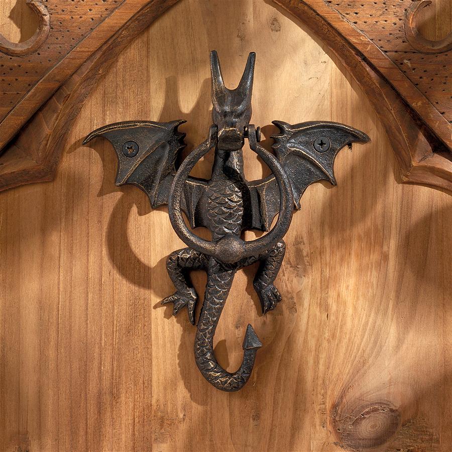 Tintagel Castle Gothic Dragon Cast Iron Door Knocker