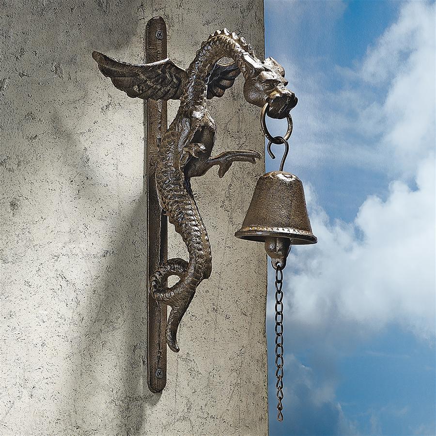 Florentine Dragon Gothic Iron Doorbell: Each