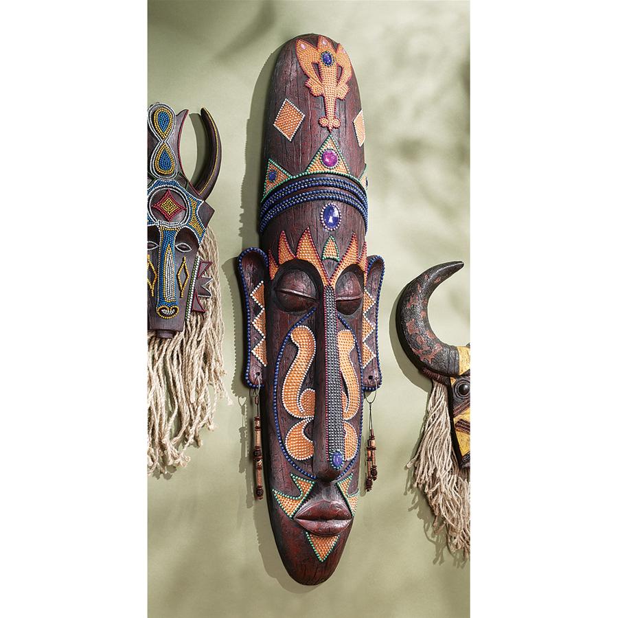 Grand Scale African Tribal Mask Wall Sculpture: Each