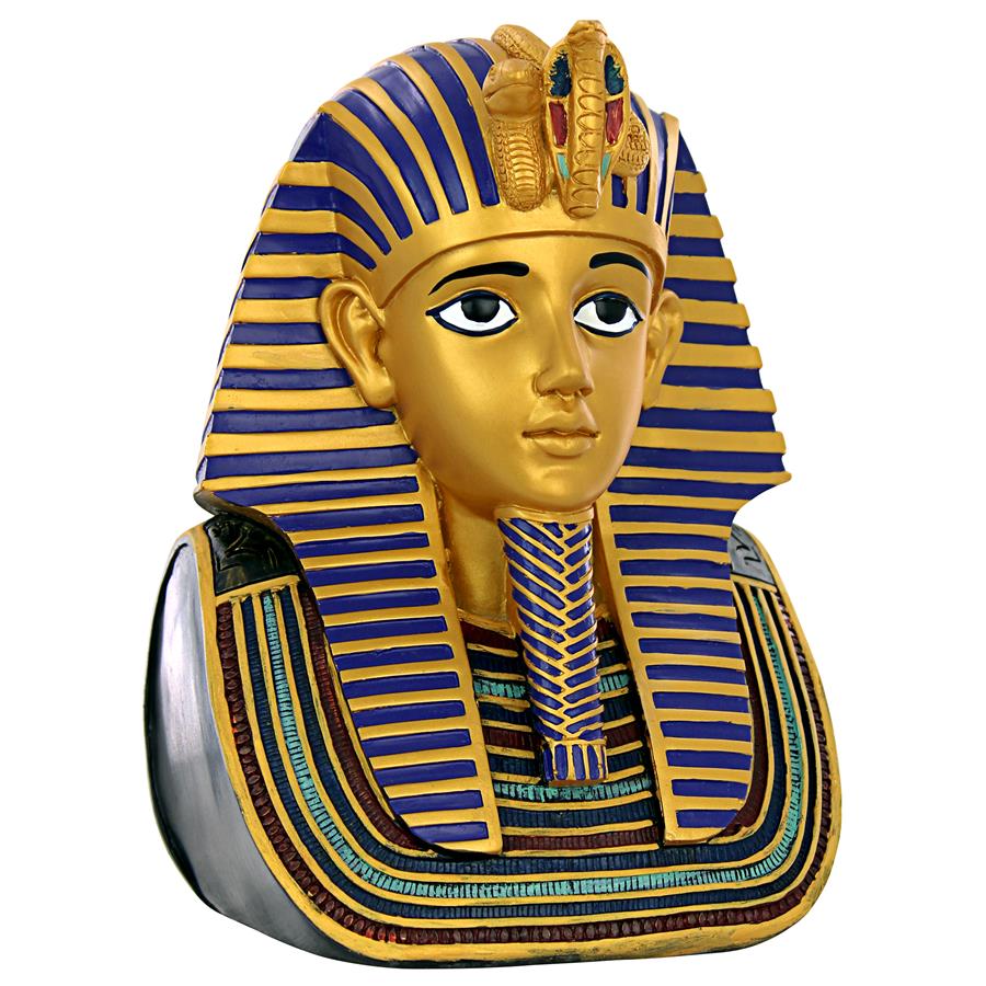 Golden Shroud of Tutankhamen Egyptian Bust Statue: Medium