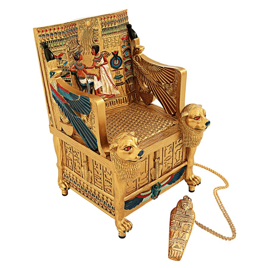 King Tut's Golden Throne Egyptian Treasure Box