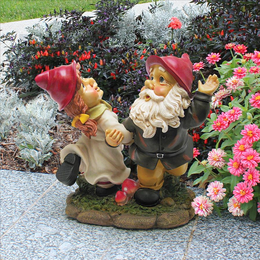 Dancing Duo Garden Gnome Statue