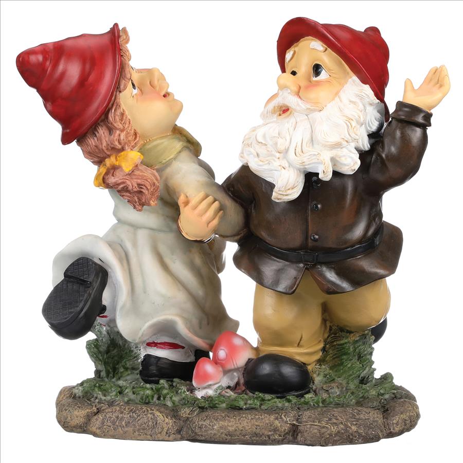 Dancing Duo Garden Gnome Statue