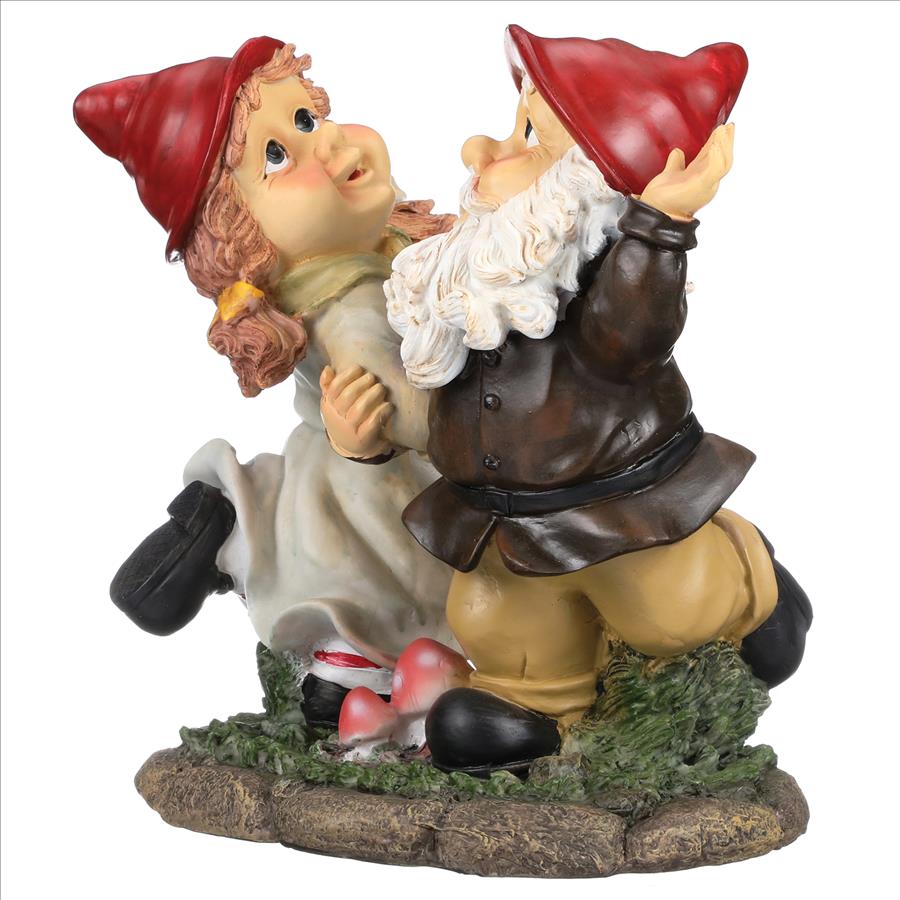 Dancing Duo Garden Gnome Statue