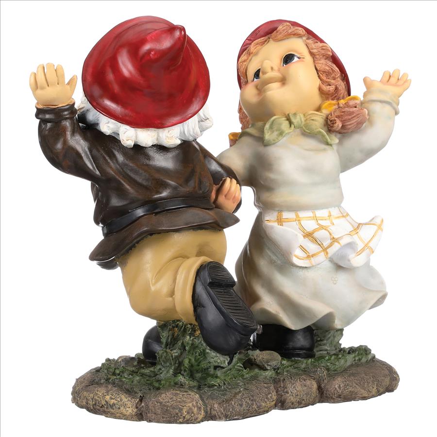 Dancing Duo Garden Gnome Statue