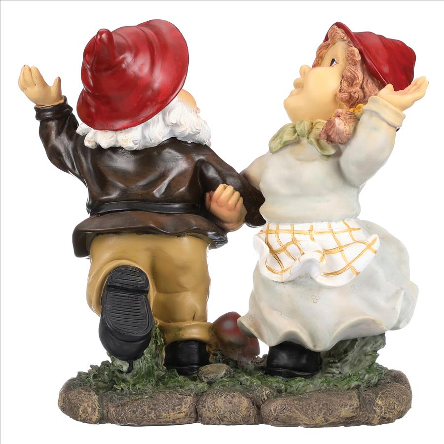 Dancing Duo Garden Gnome Statue