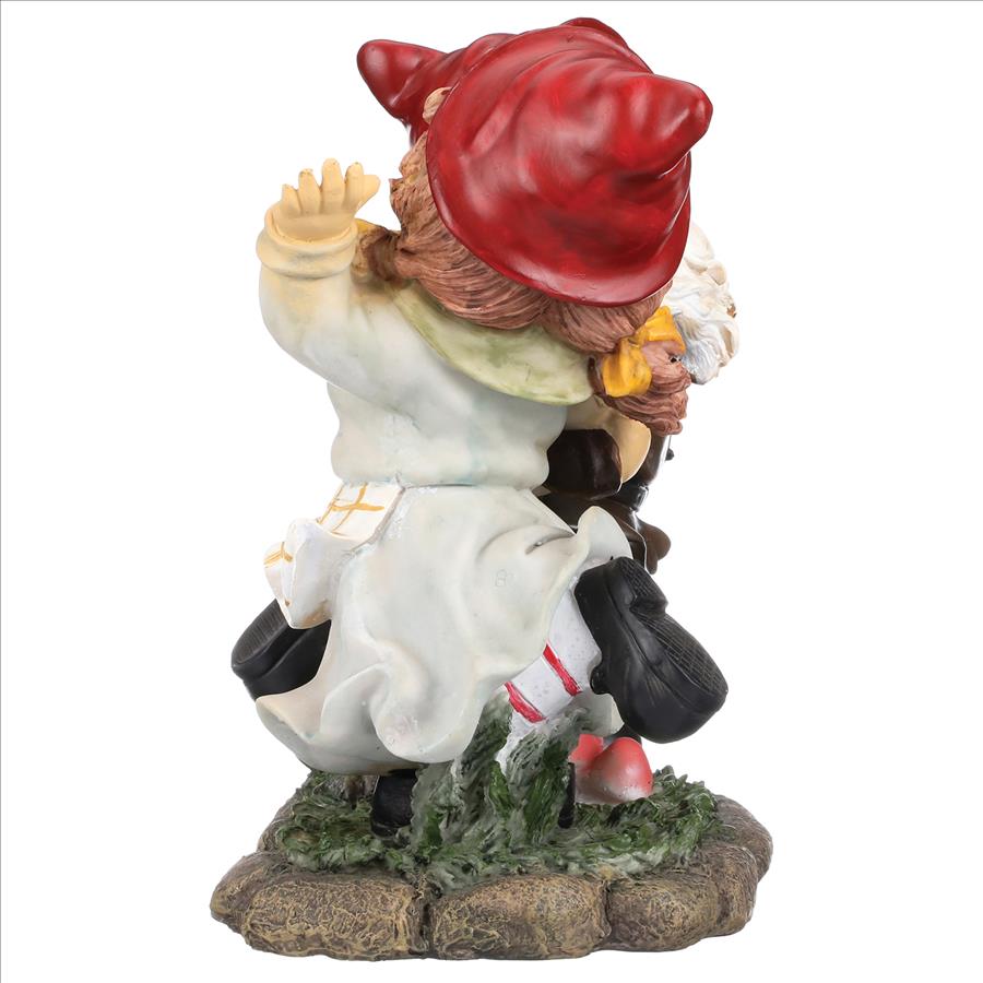 Dancing Duo Garden Gnome Statue