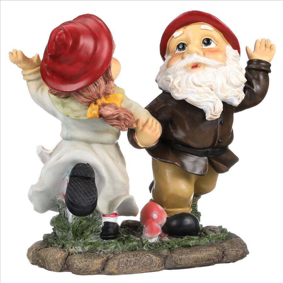 Dancing Duo Garden Gnome Statue