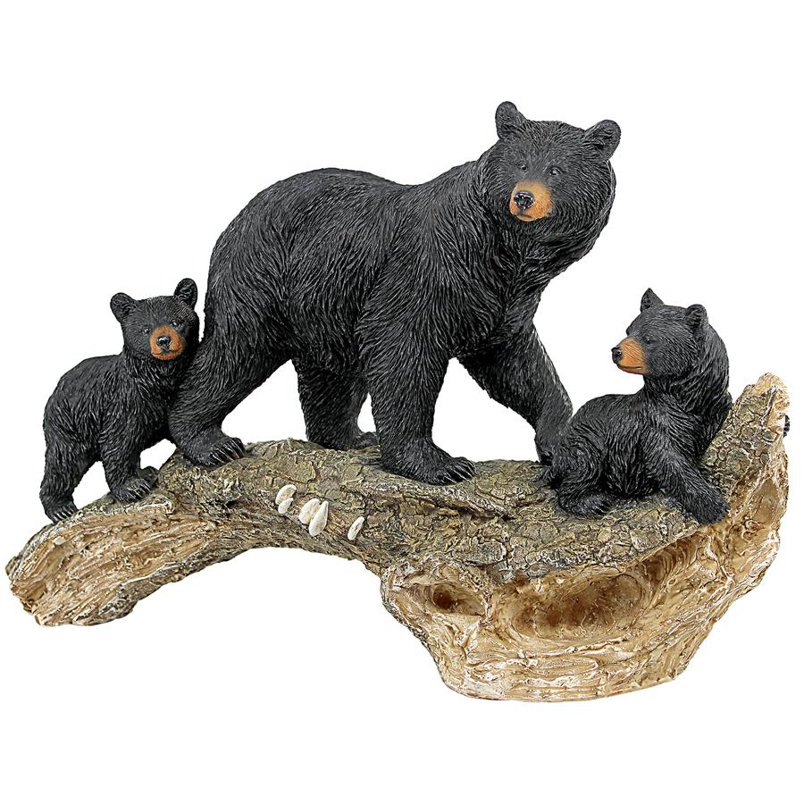 Controlling the Cubs, Mother Black Bear Animal Statue