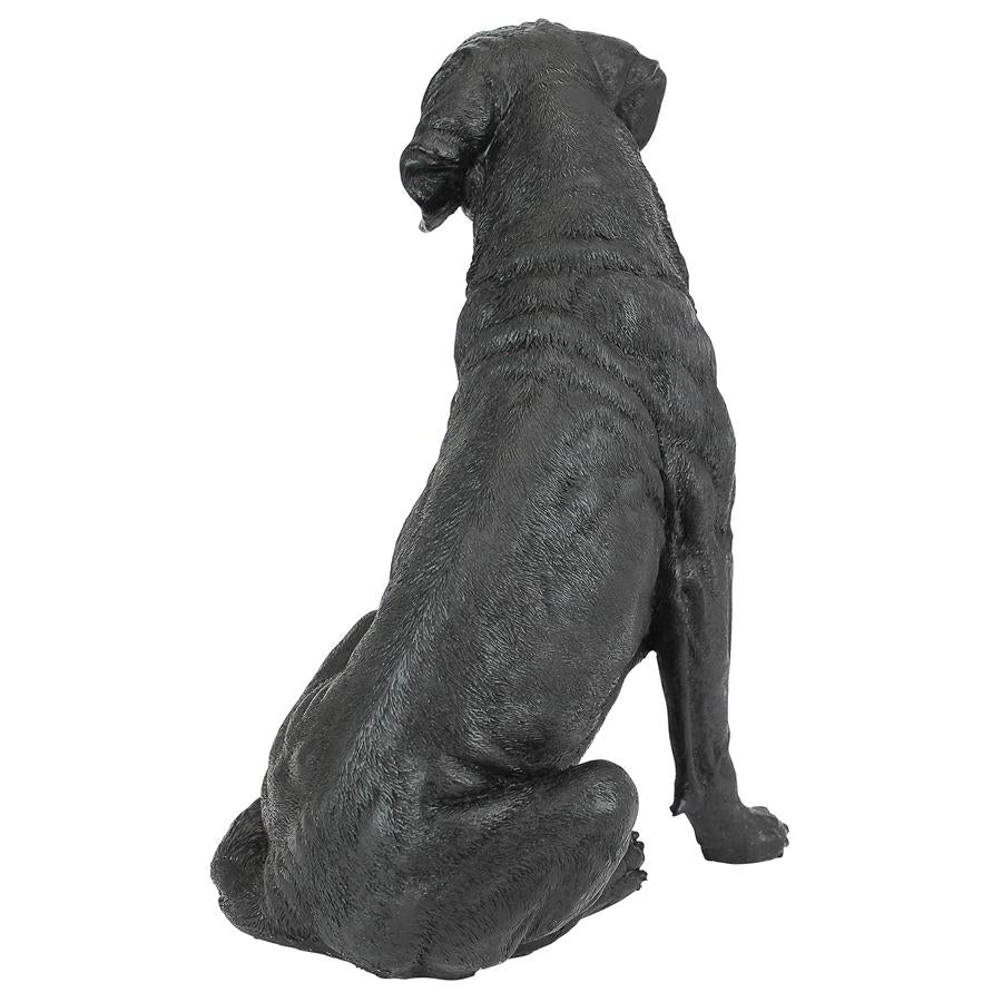 Black Labrador Retriever Dog Statue