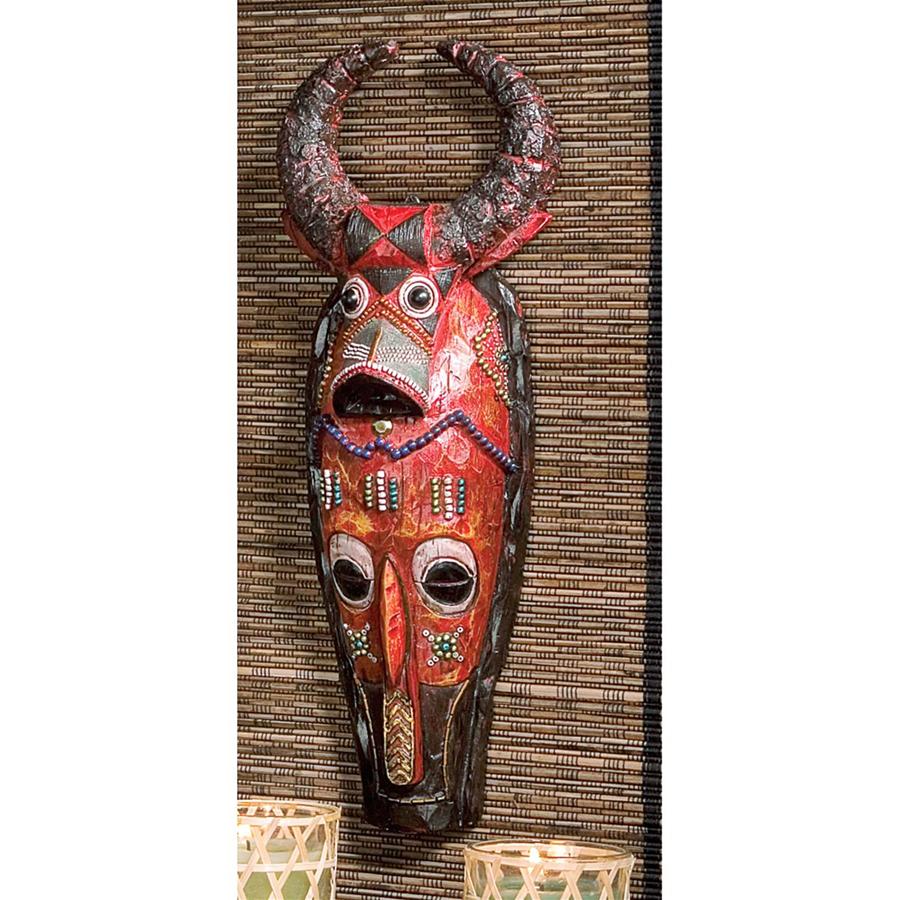 Mask of the Congo African Wall Sculpture: Cape Buffalo