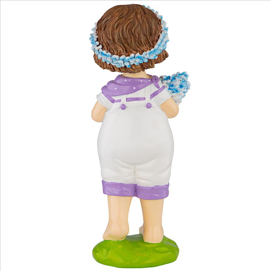 Bluebonnet Twins Springtime Child Garden Statue: Thierry Boy