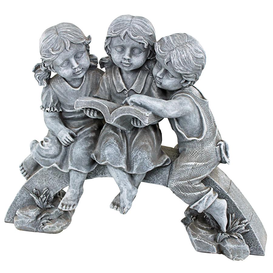 Nature's Scholars Reading Children Garden Statue